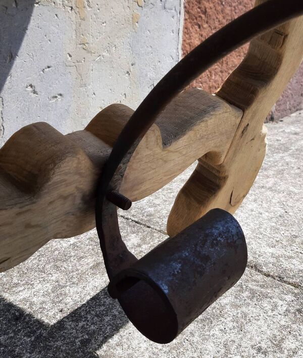 Table de ferme en chêne, pieds lyre. (Table espagnole)