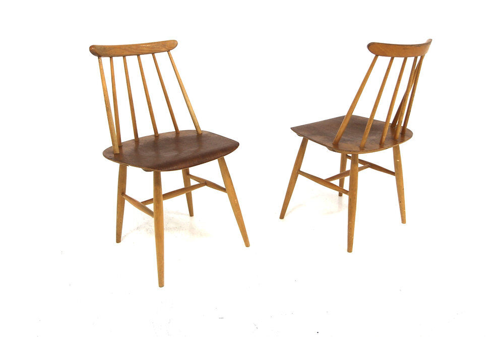 Set of 2 "Fanett" chairs in teak by Ilmari Tapiovaara, Sweden, 1960.