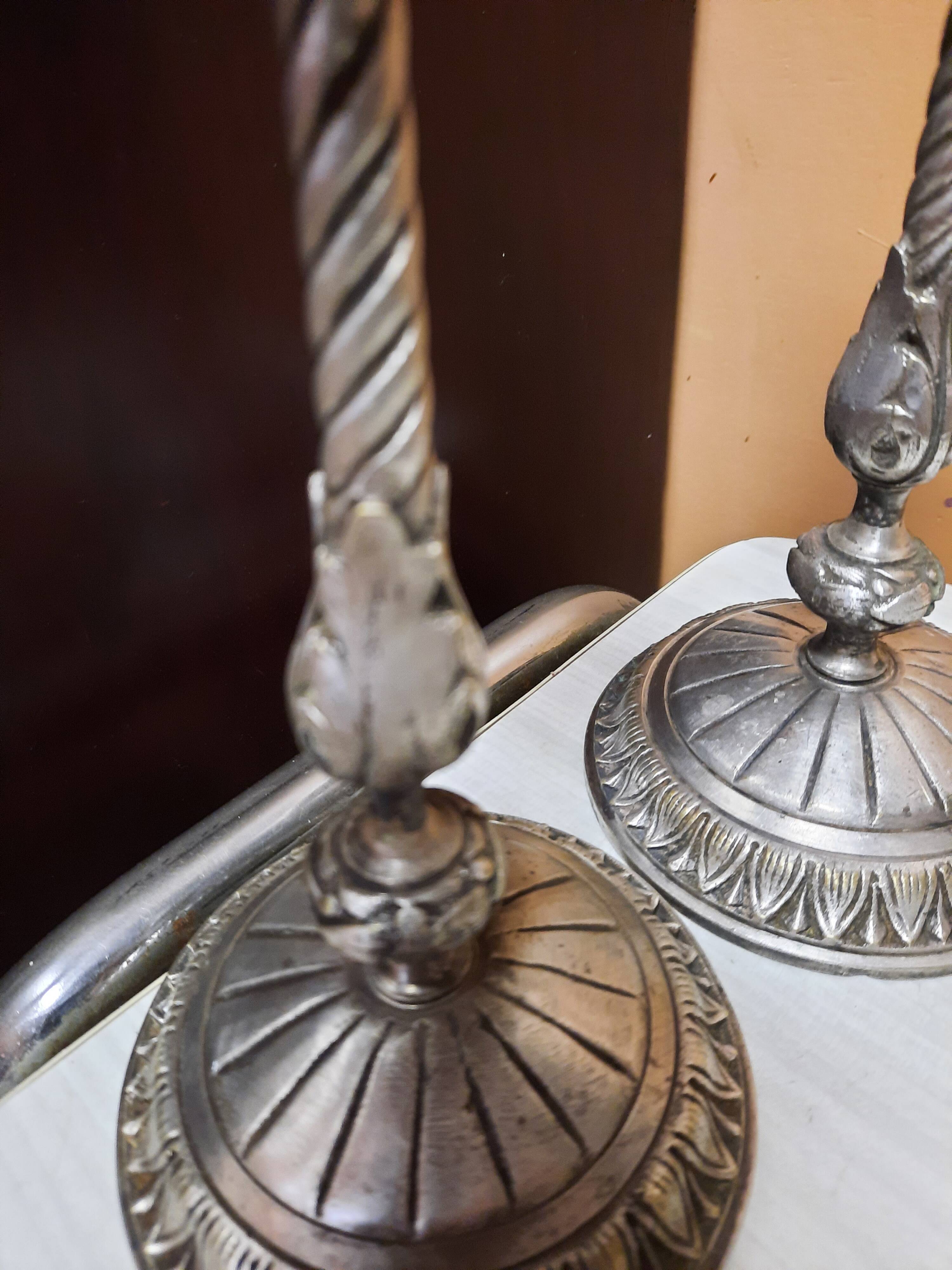 Pair of silver candle holders