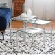 3 metal and glass nesting tables