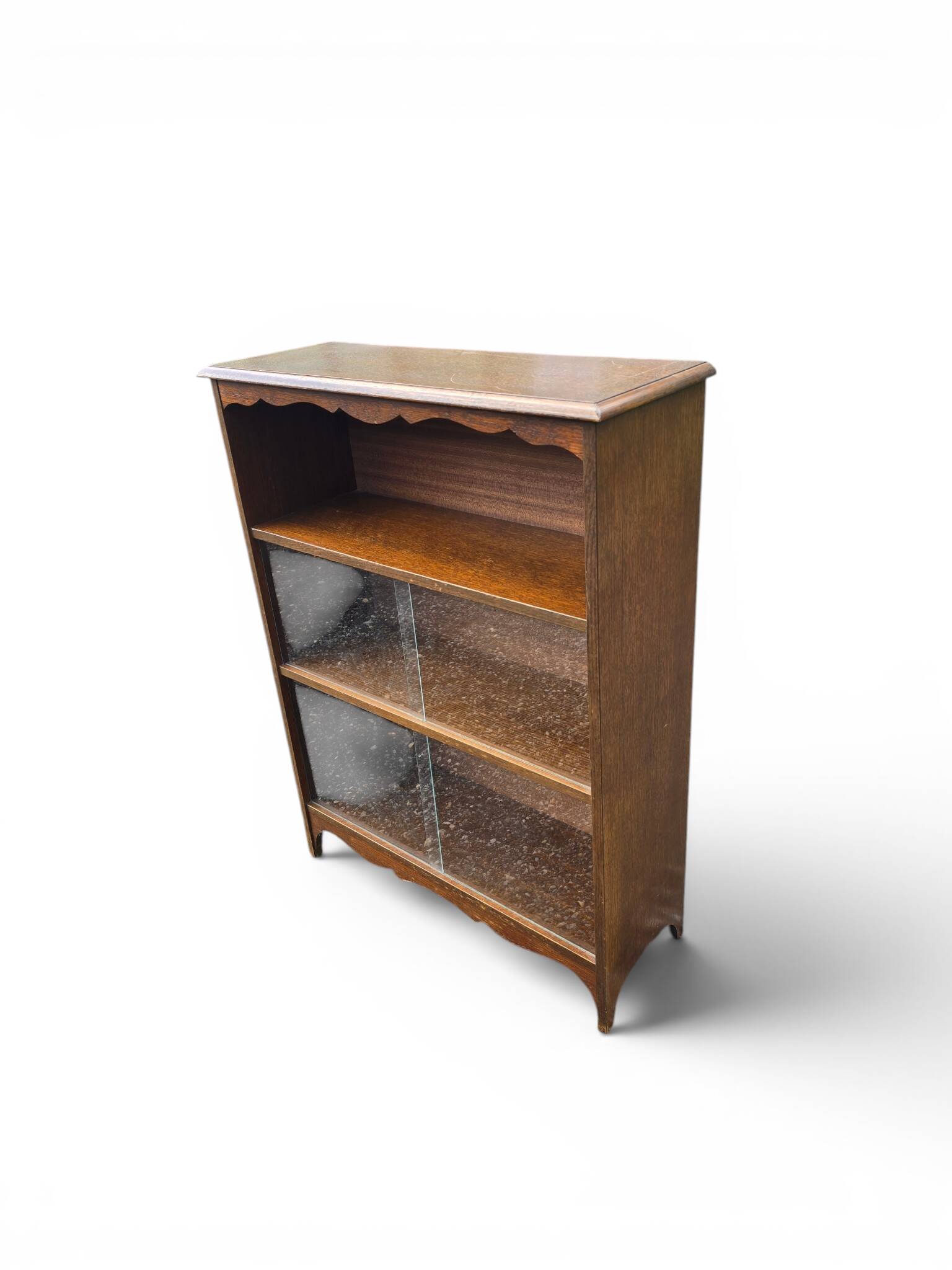Small antique wooden and glass display cabinet.