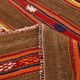 Tapis Kilim vintage marron et rouge fait main 5x7, 153x220 cm