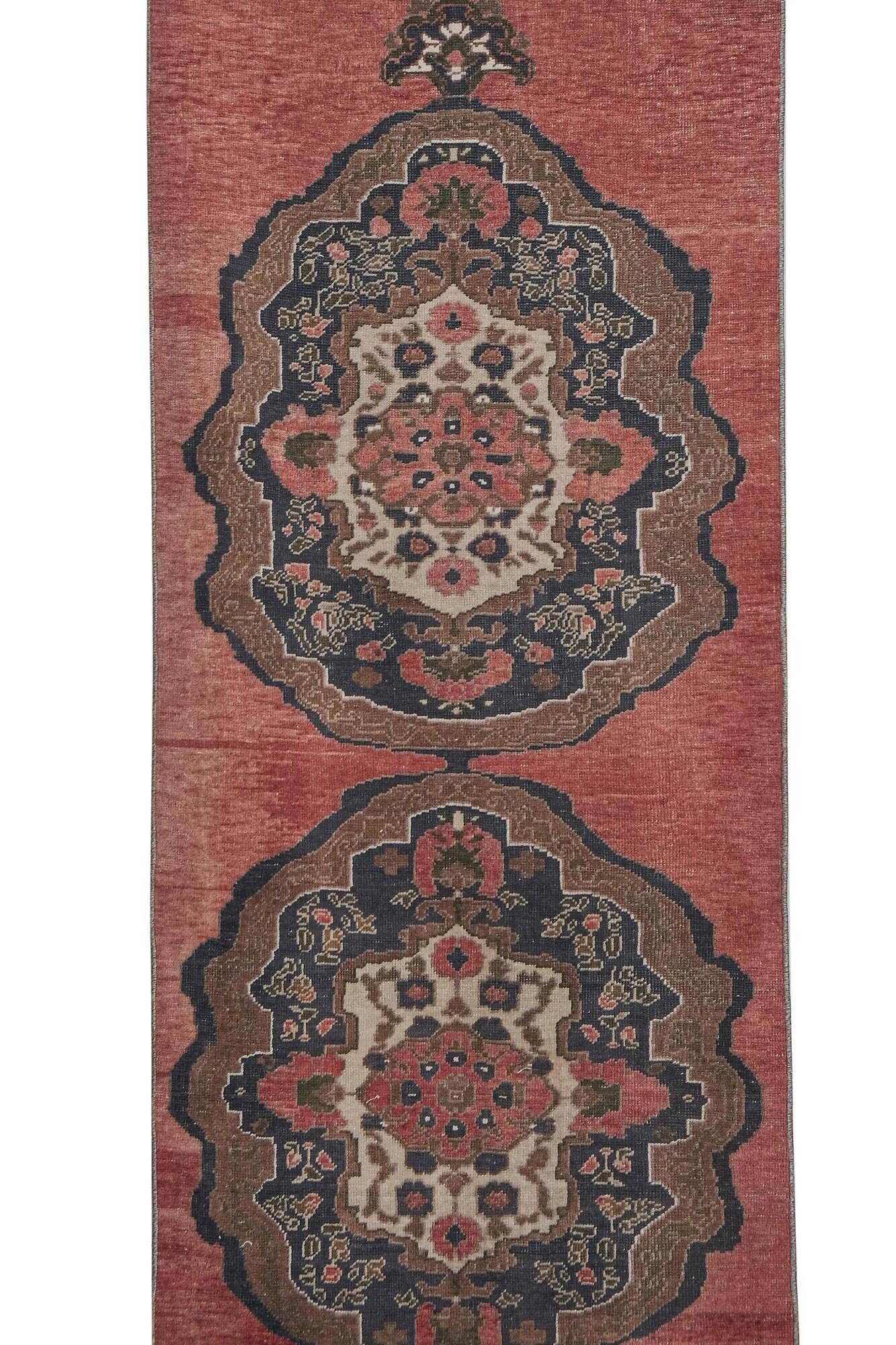 Vintage Turkish hallway rug 86x691 cm