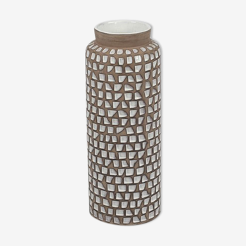 Vase émaillé avec motif profond par Ingrid Atterberg pour Upsala-Ekeby, Suède 1950