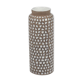 Vase émaillé avec motif profond par Ingrid Atterberg pour Upsala-Ekeby, Suède 1950