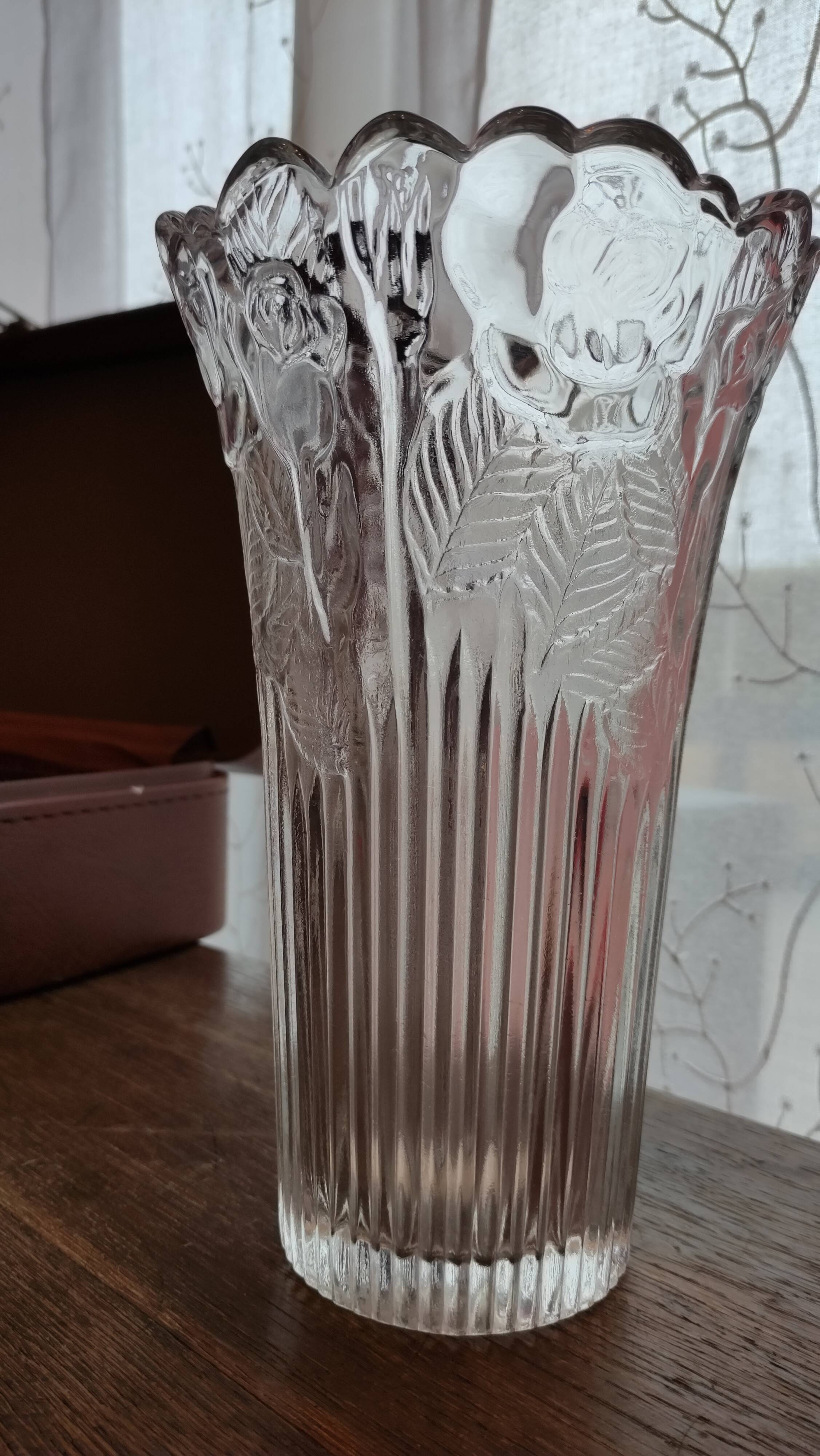 Transparent thick glass vase