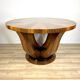 Round walnut table in Art Deco style "Praha". Manufacturer