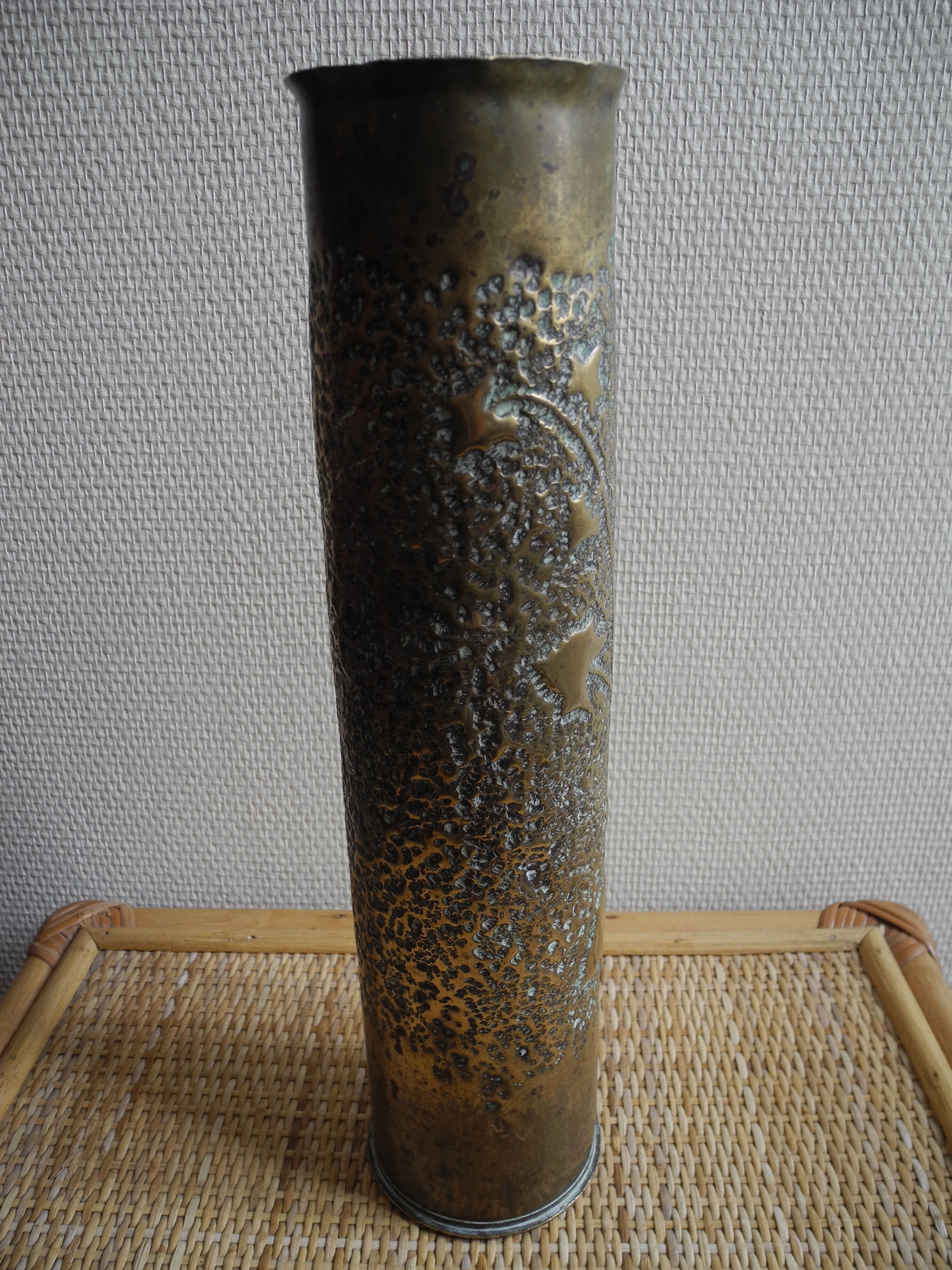 Vase socket engraved art trenches ww1 trench art