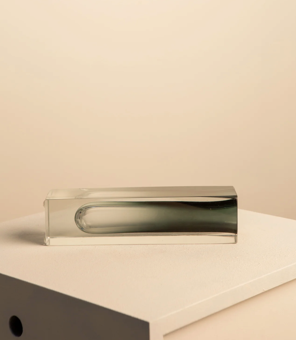 Black "Square" vase by Flavio Poli for Seguso 70's