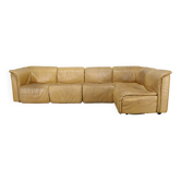 1970s Wittmann Hochbaret leather Modular Sofa, Austria