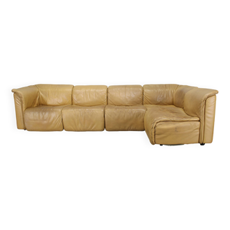 Canapé modulaire en cuir Wittmann Hochbaret des années 1970, Autriche
