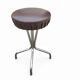 3 x stool / black top / chrome frame / 1970s  / Height 53 Depth 40 cm
