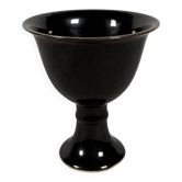 Monochrome black porcelain footed cup, 18th century China.