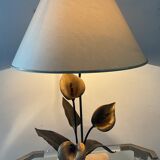 Vintage lamp in travertine and bronze 70s