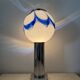 Grande lampe de table en verre à tourbillons bleus, milieu du siècle, Italie, années 1970
