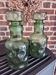 Bubble glass carafe, green bumpy