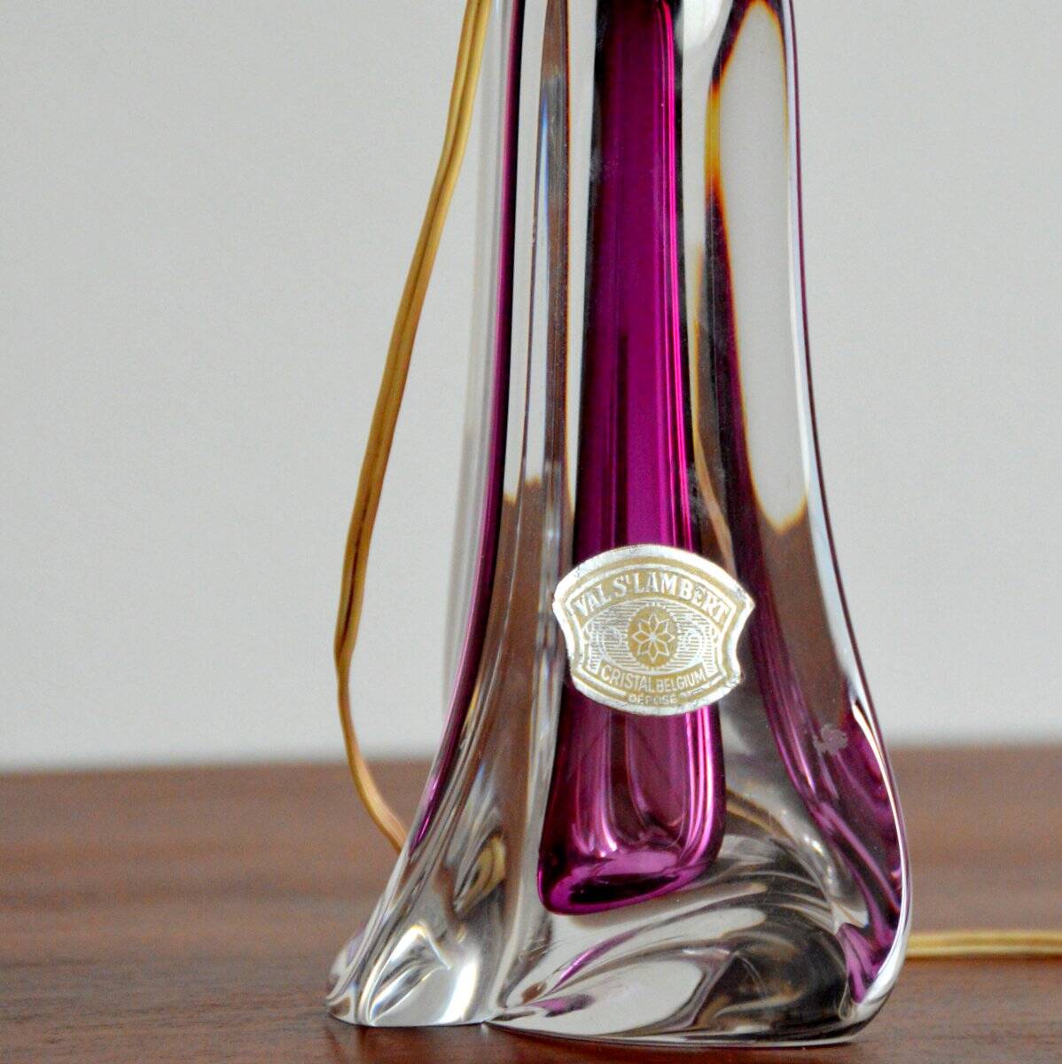 Vintage 1960s Val St-Lambert Belgium Crystal Table Lamp