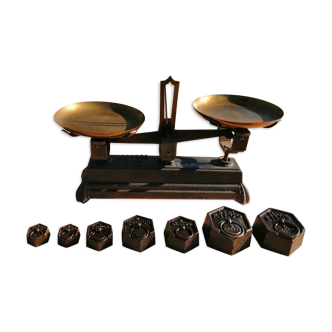 Old scale with weight