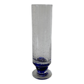 grand vase en verre de Biot pieds bleu 1970
