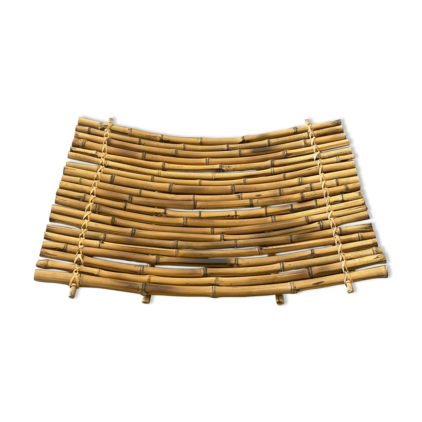 Vintage rattan fruit basket, 60s design