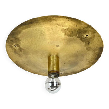 Wall-Ceiling Lamp made of Unique Brass in the Style of Gino Sarfatti, Flush Mount Lighting Italy 1950s