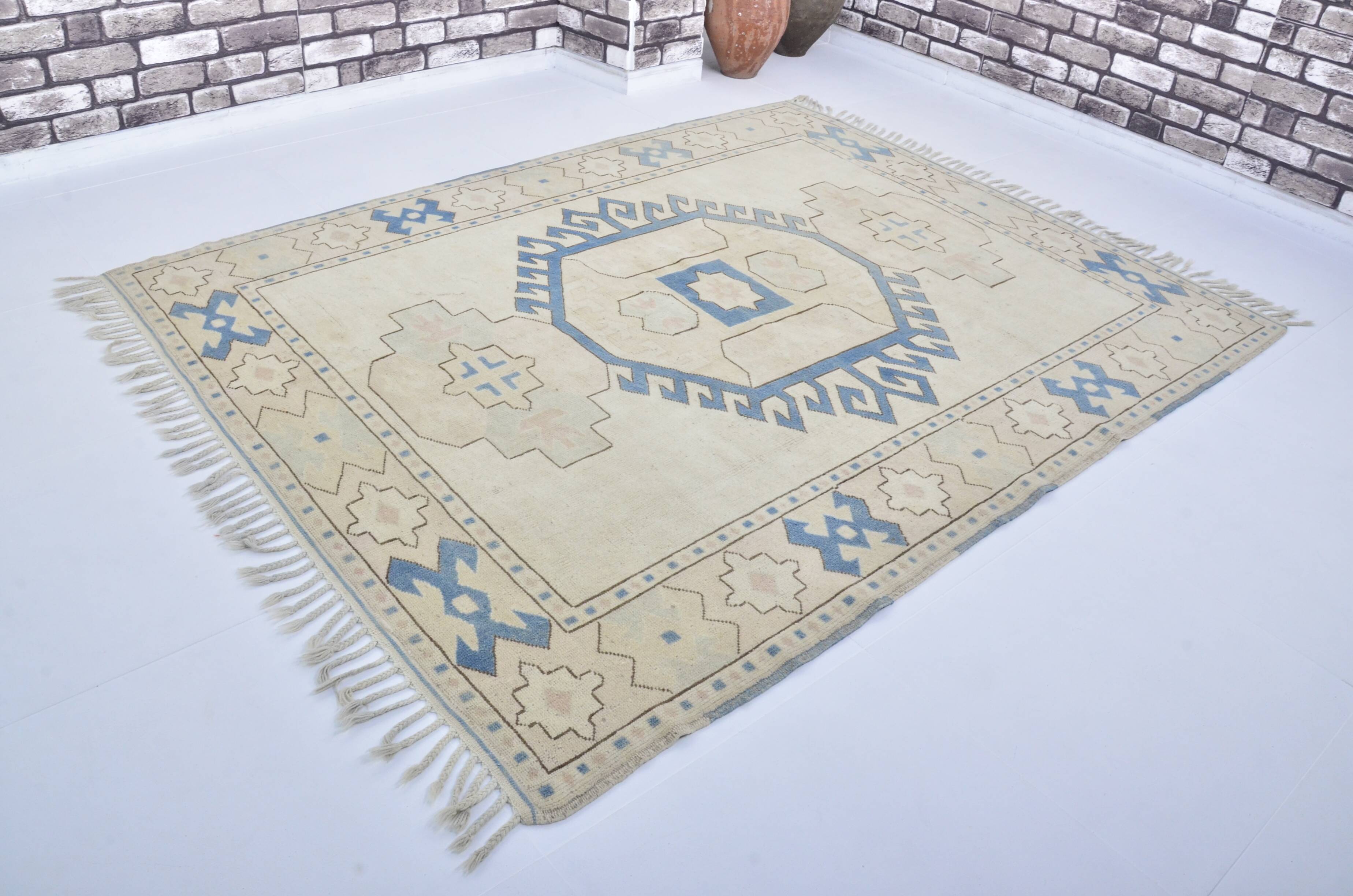 Neutral Bohemian Oushak Rug sku 3599