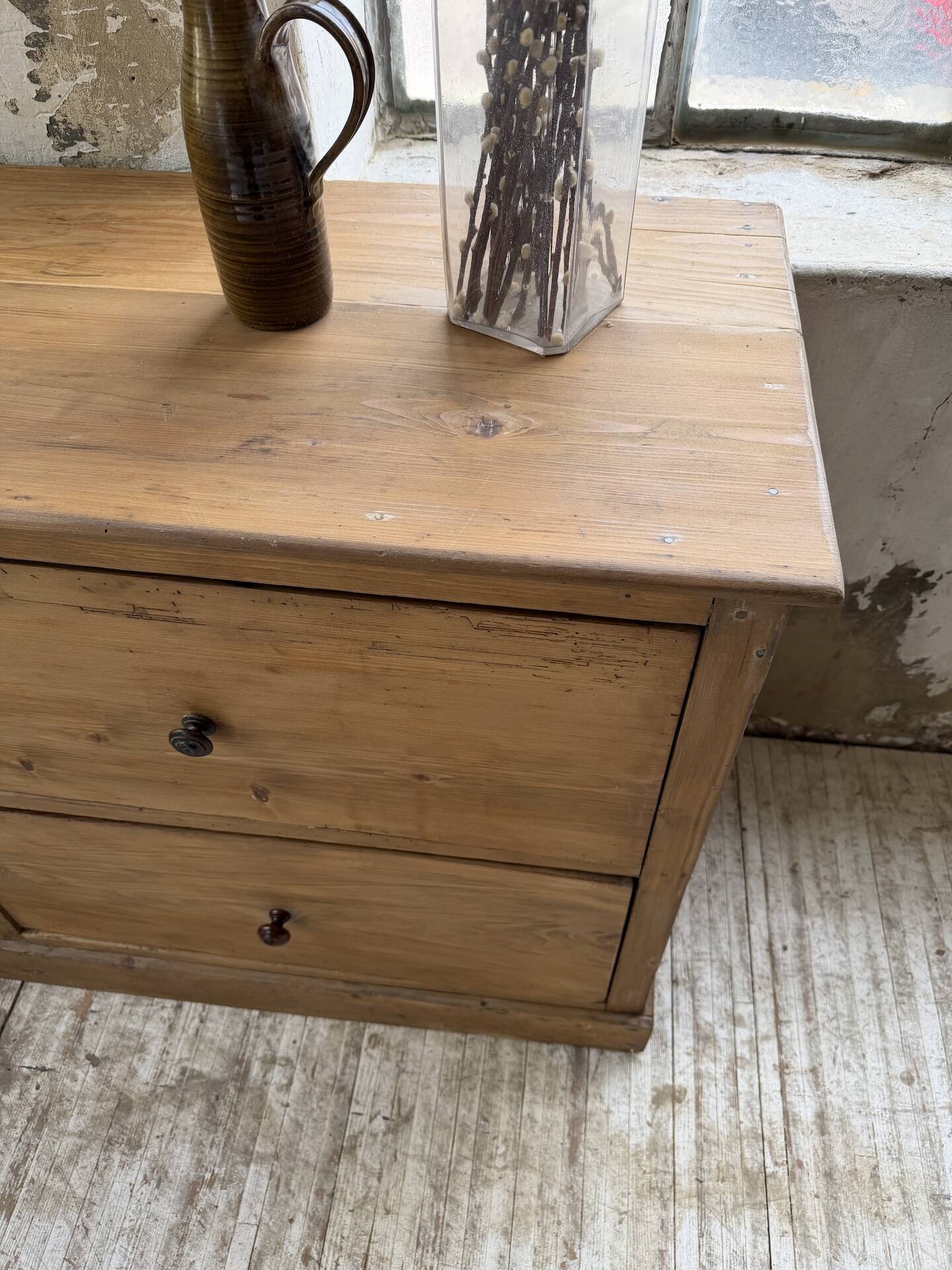 1950s pine workshop furniture 175cm