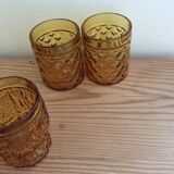 Set of 6 amber glasses
