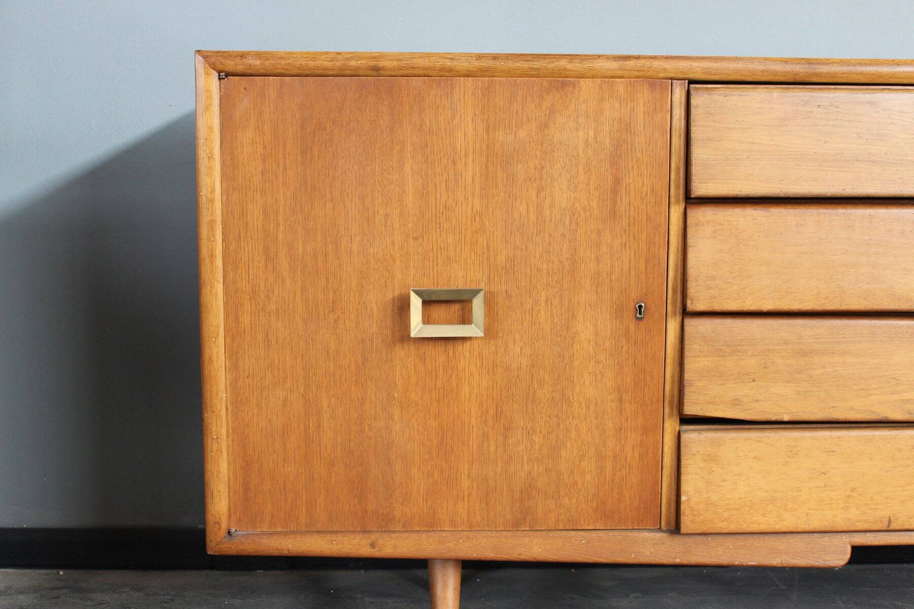 Enfilade with Brass Handles, Italy, 1960s