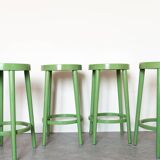 Set of 4 green Baumann stools