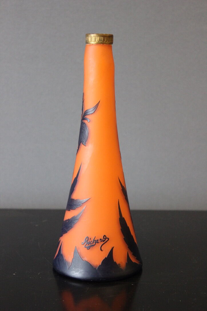 Glass paste vase by Richard circa 1920