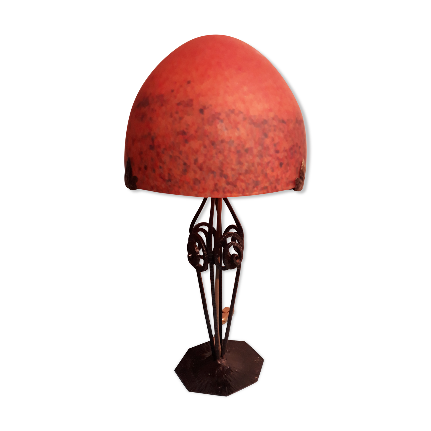 Art Deco lamp glass paste, Muller Freres Luneville