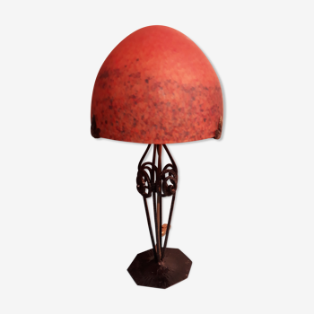 Lampe art déco en pâte de verre, Muller Freres Luneville