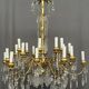 Antique chandelier with 24 light points. Bronze, solid crystal.
