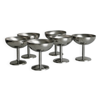 6 Letang Remy stainless steel footed bowls