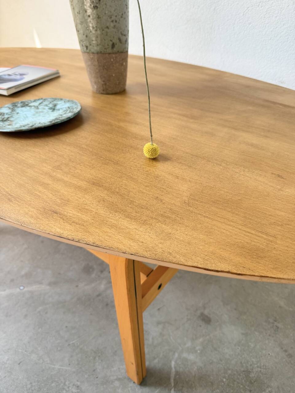 Oval coffee table beech 1980 Aalto Ikea