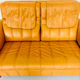 Vintage 70s thick cognac leather 2-seater sofa by De Sede.
