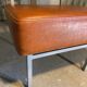 Pair of modernist low chairs in skai camel vintage 60s/70s