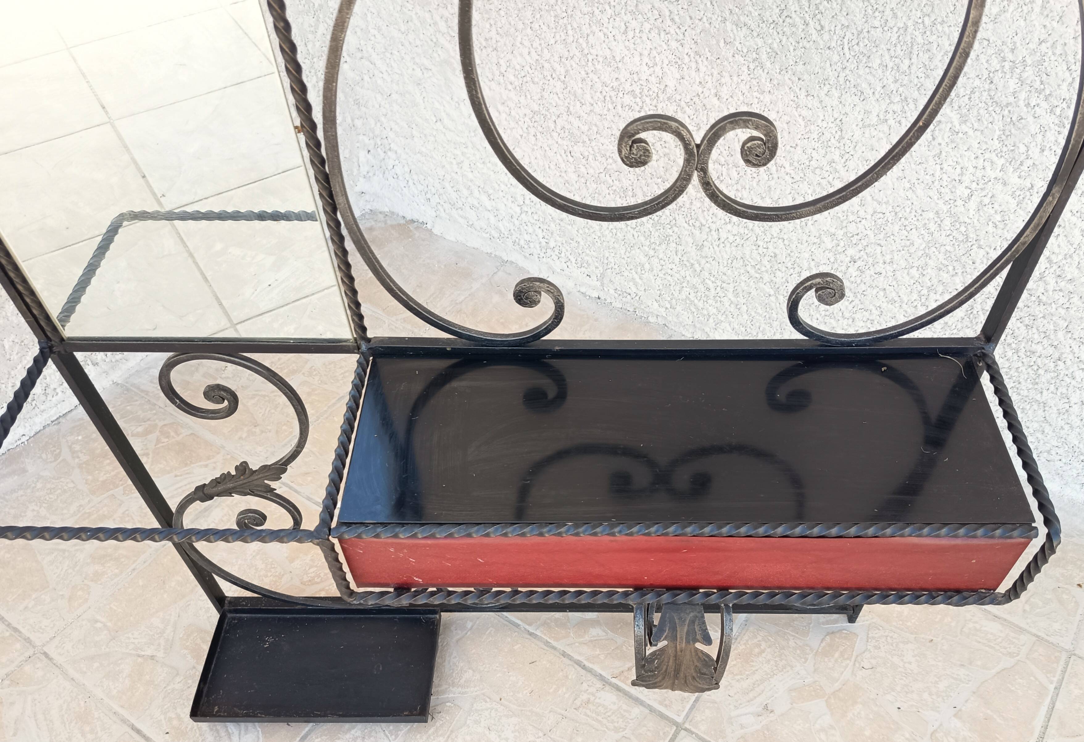 1960s wrought iron coat rack wardrobe
