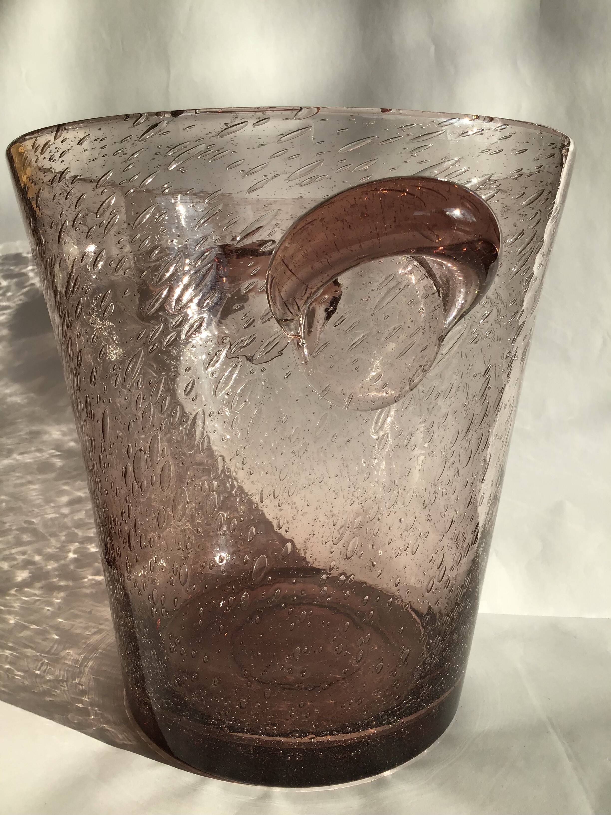 Biot mouth-blown glass champagne bucket