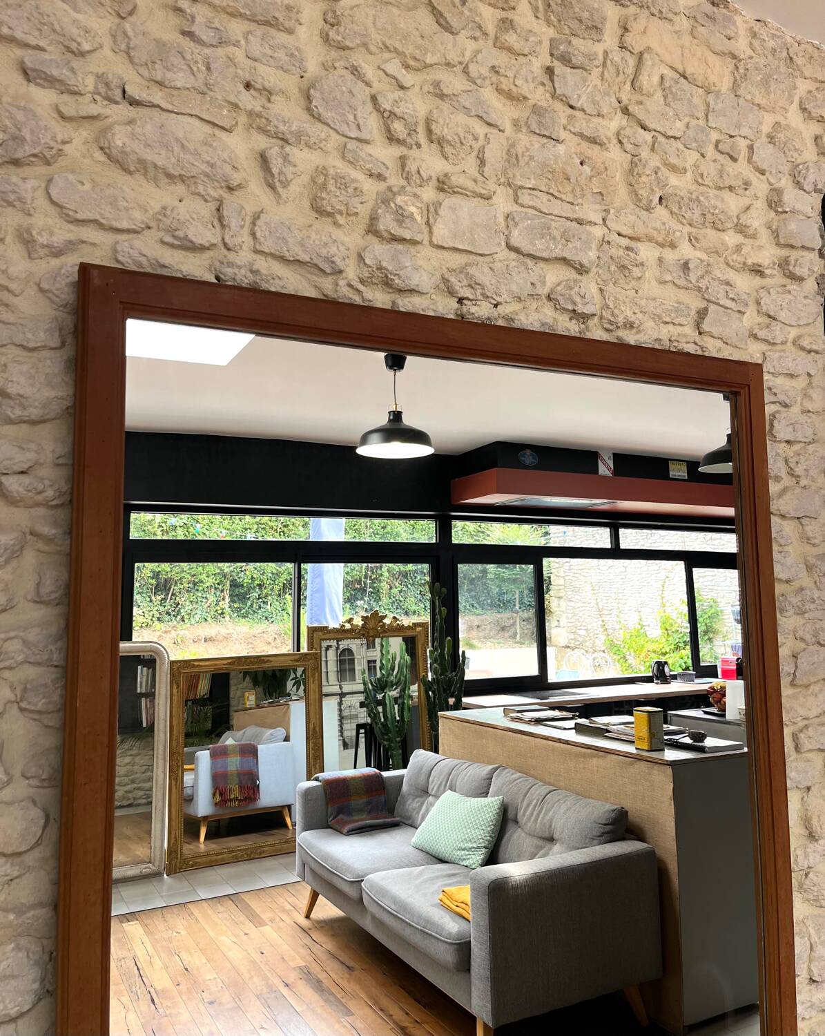 Miroir XXeme 210,5cm/123cm, grande glace