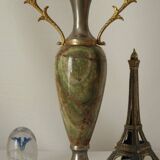 Vintage onyx and pewter amphora