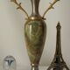 Vintage onyx and pewter amphora