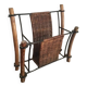 Porte-revues vintage en osier et bois