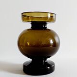 Vase vintage verre fumé