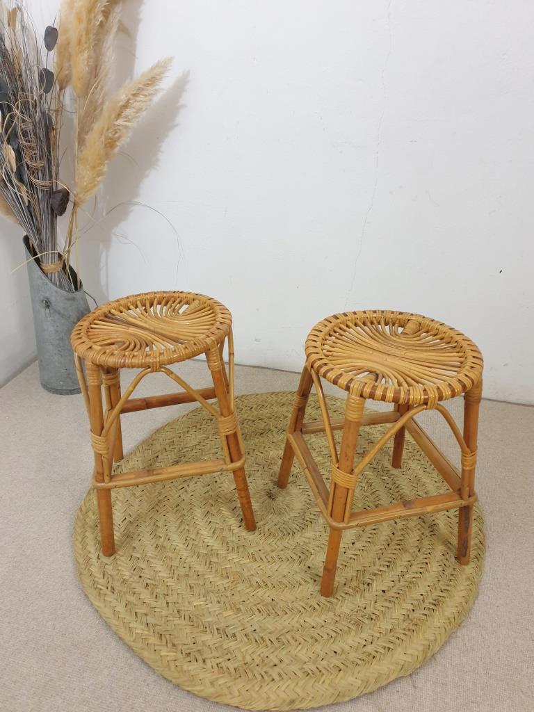 Vintage rattan stools