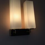 Pair of sconces in opaline and brass