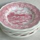 Lot de 8 assiettes creuses paysages terre de fer