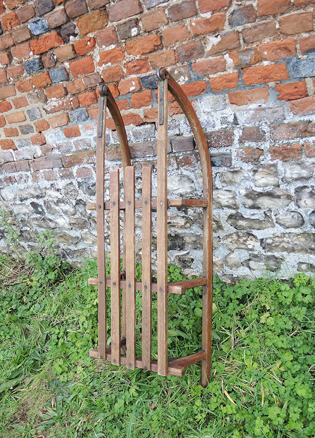 Old sledding for adults in wood & metal