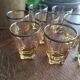 Set of 8 tinted glass shooter glasses with silvering